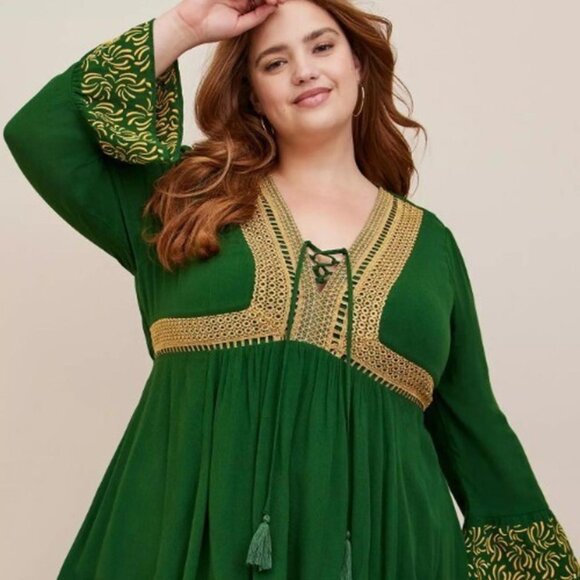 Torrid Game of Thrones House of the Dragon GREEN GOLD Medievil Blouse 00 Edgy - Picture 3 of 8